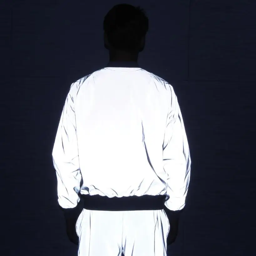 Autumn winter men reflective jacket night reflect light bomber pilot jackets windbreaker men nightclub DJ singer stage costume 2