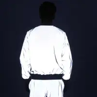 Autumn winter men reflective jacket night reflect light bomber pilot jackets windbreaker men nightclub DJ singer stage costume 2