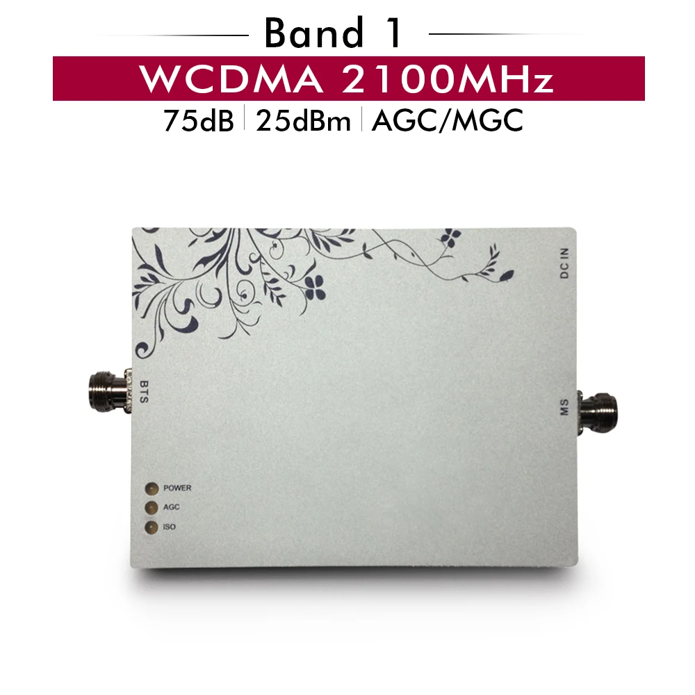 

3G WCDMA 2100mhz Mobile Signal Booster 75dB Gain 3G UMTS 2100mhz LTE Band 1 Cellphone Signal Repeater AGC MGC Cellular Amplifier