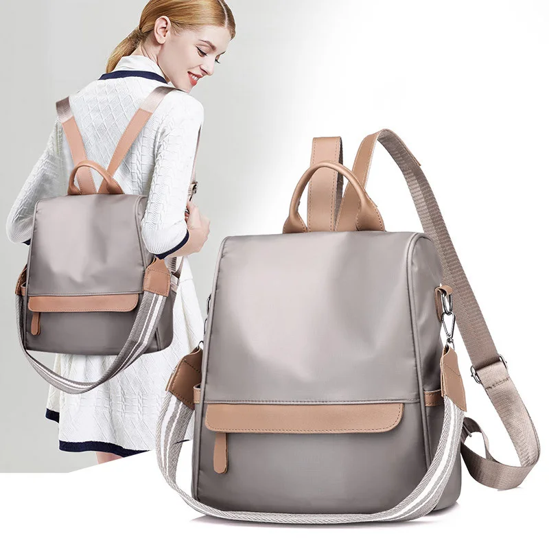 

School Style Soft Fabric Backpack Female Nylon Belt Design School Backpack For Teenage Girls Shoulder Backpack Women Back Bags