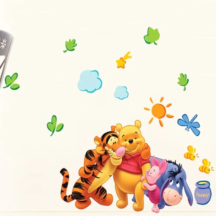 50*70cm Winnie the Pooh wall stickers cute cartoon tiger decal 2015 ...