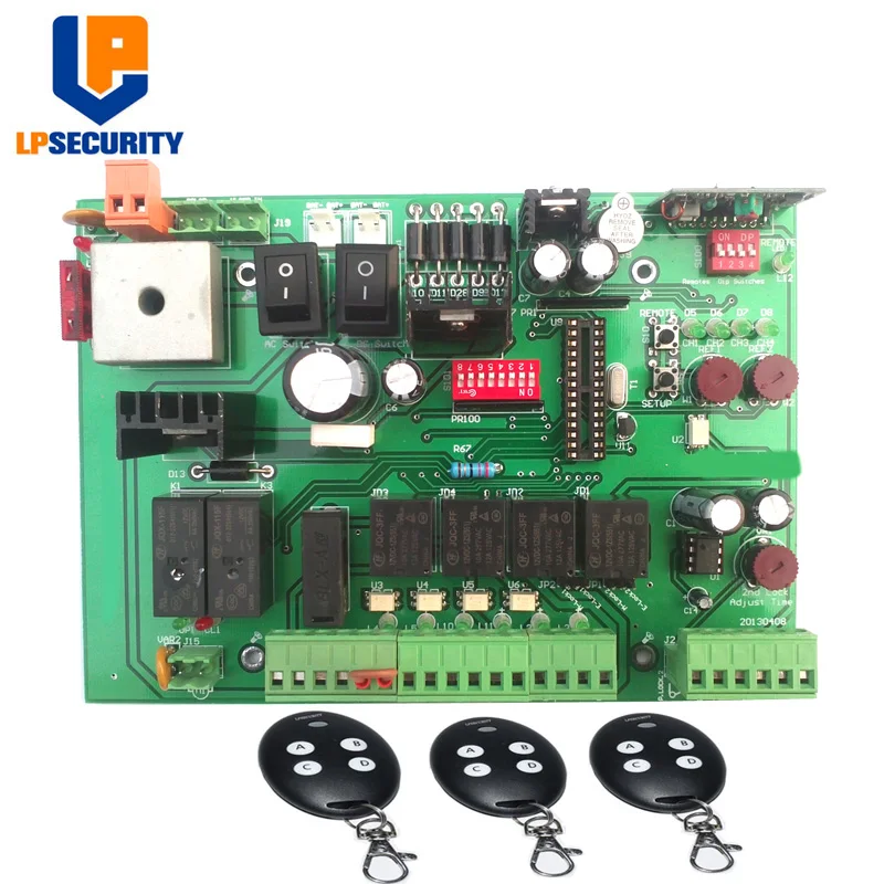 12 V DC PCB плата/панель управления автоматические раздвижные ворота открывалка с 3 пультами дистанционного управления