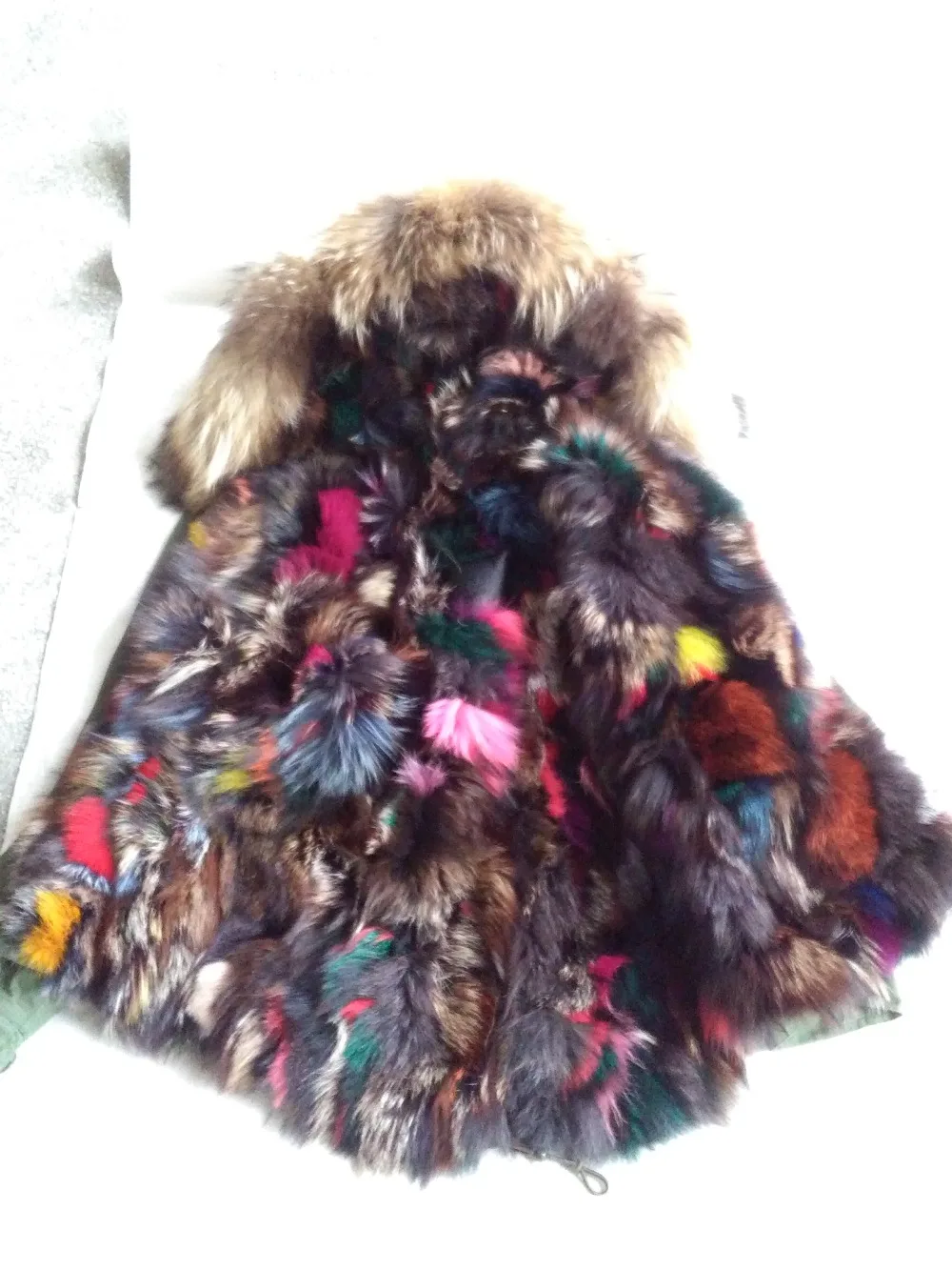 

Fashion Fox Mulitcolor Fox Fur,Natural Big Collar,Colorful Fox Fur Lined,Short Style Winter Mr&Mrs Winter Wear