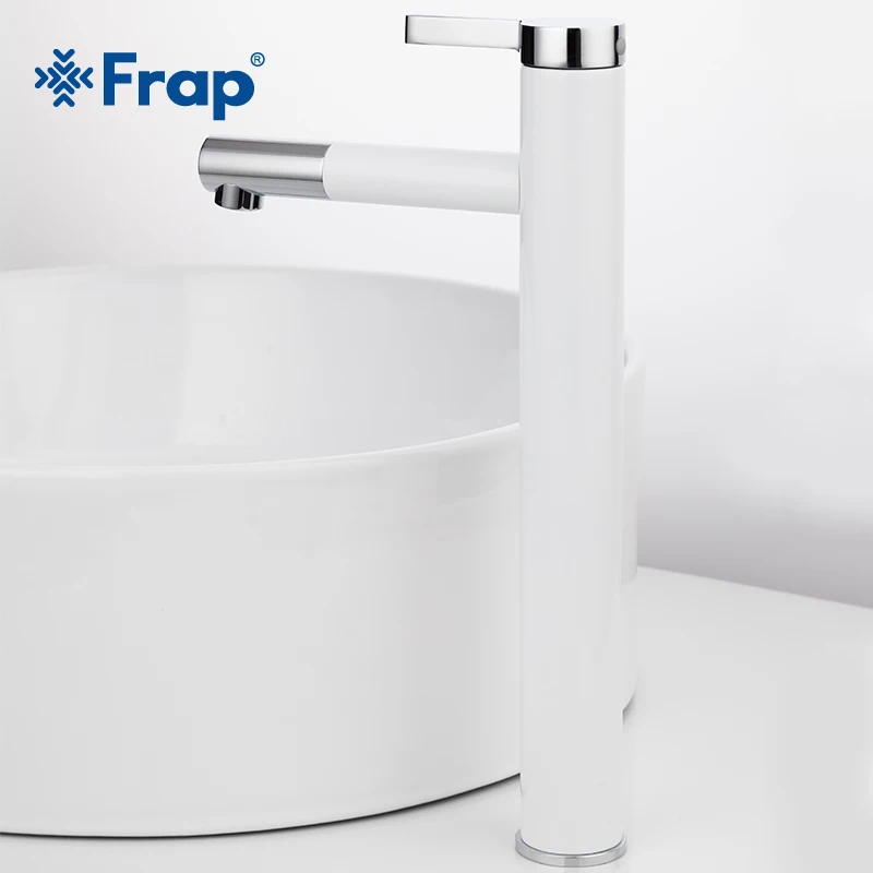 Кран для раковины Frap с белым распылителем, латунный кран для ванной, кран для раковины, кран для холодной и горячей воды с Аэратором, вращающийся на 360 градусов
