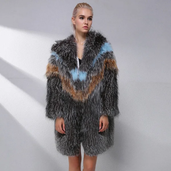 JEPLUDA Luxury Hot Sale Natural Real Fox Fur Coat Women Clothes Latest Fashion Color Real Fur Coat Winter Leather Jacket Women - Цвет: Серебристый