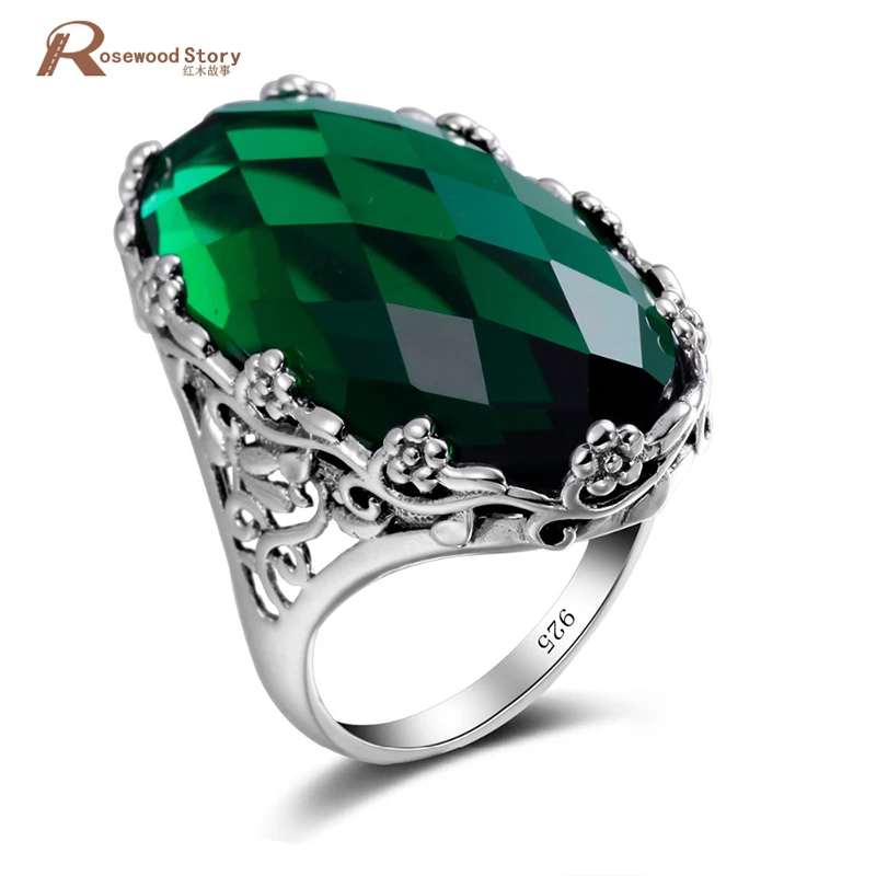 SILVER925 BIG GREEN STONE RING/シルバー/リング SILVER925 BIG GREEN STONE RING/シルバー/リング