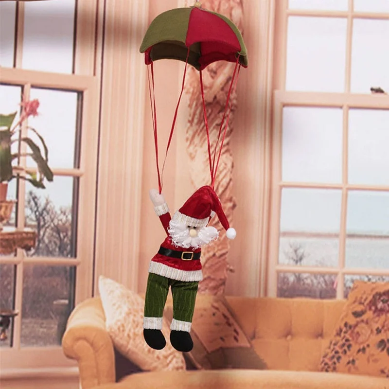 

Hot Christmas Doll Home Ceiling Decor Parachute Santa Claus Snowman New Year Christmas Hanging Pendant Decoration Supplies