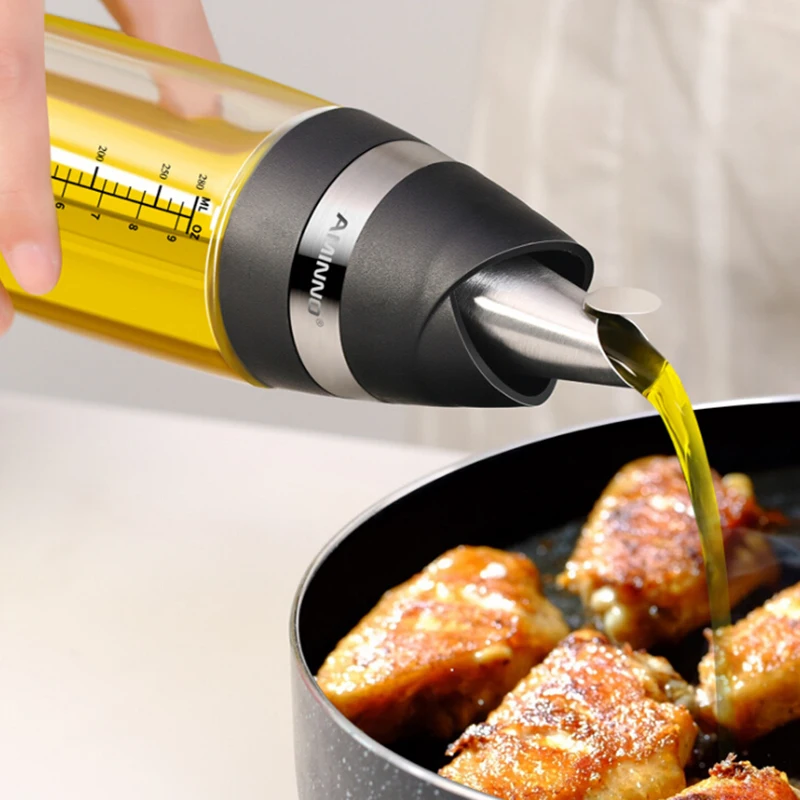 

Automatic open cover glass oil pot Kitchen supplies leak-proof bottle Liquid cruet P15