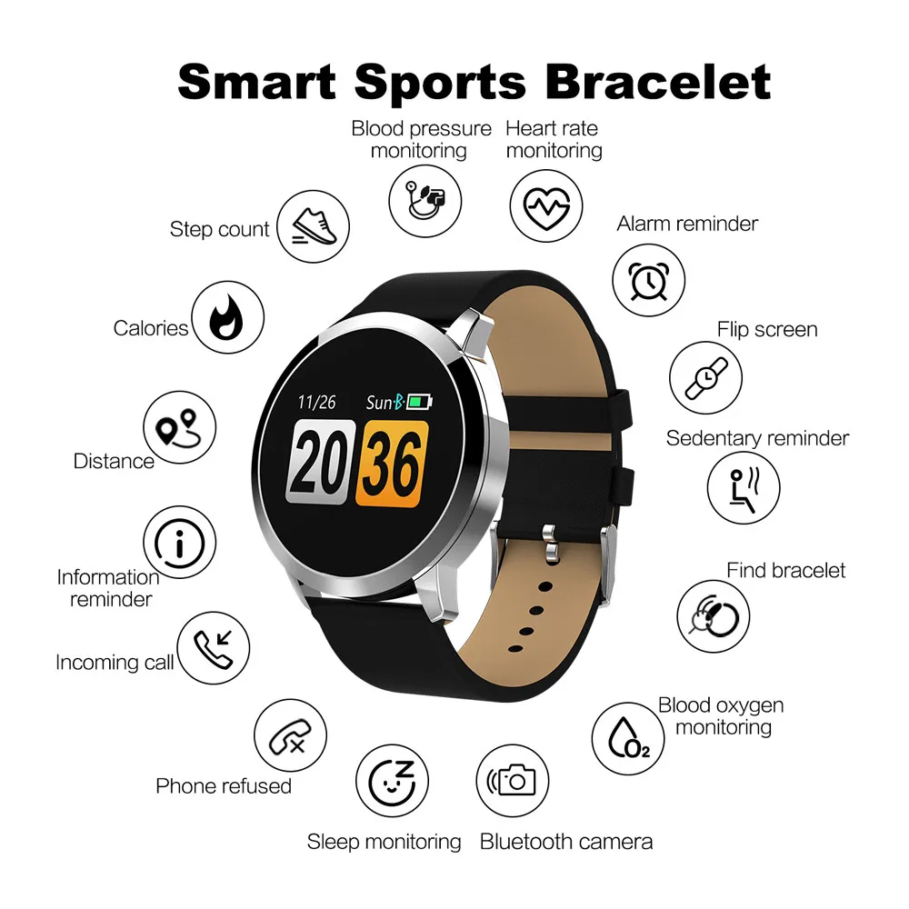 Newwear Q8 Smart Watch Stainless Steel Waterproof Wearable Device