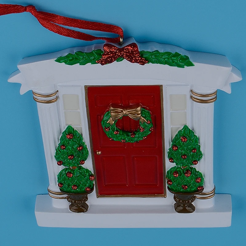 wholesale resin wreath and pine tree red door personalized christmas ornaments for new house new couple or special occasions in pendant drop ornaments - Christmas Wholesale wholesale resin wreath and pine tree red door personalized christmas ornaments for new house new couple or special occasions in pendant drop ornaments - Christmas Wholesale