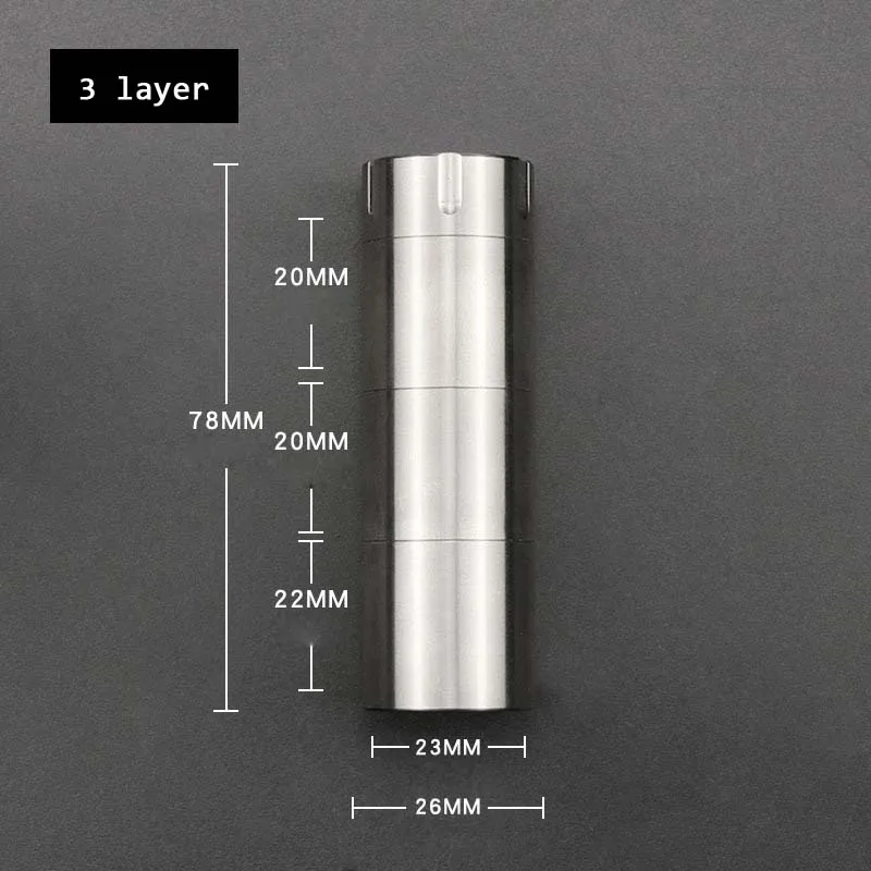 Связь титана маленькая банка титана маленький контейнер для таблеток капсула бутылка EDC Открытый расширенный водонепроницаемый маленькая бутылка - Цвет: 3 layers