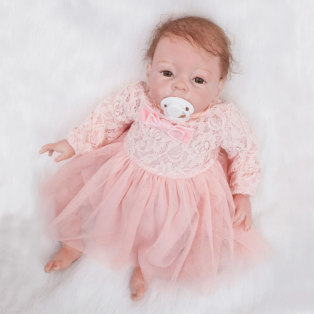 OtardDolls bebe Reborn Dolls 22 &quotReborn baby doll виниловое мягкое Силиконовое розовое платье