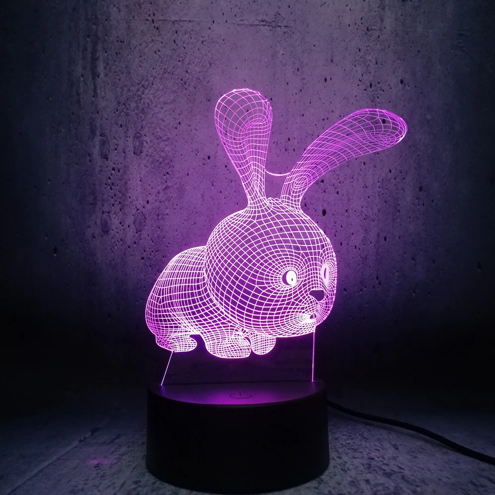 

Cute Animal Lamp 3D LED Night Light Lovely Cartoon Rabbit Multicolor Change Table Home Child Bedroom Decor Kids Birthday Gift