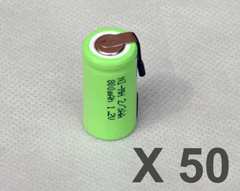 

50PCS 1.2V 2/3AA rechargeable battery 800mah 2/3 AA ni-mh nimh cell with tab pins for electric shaver razor toothbrush