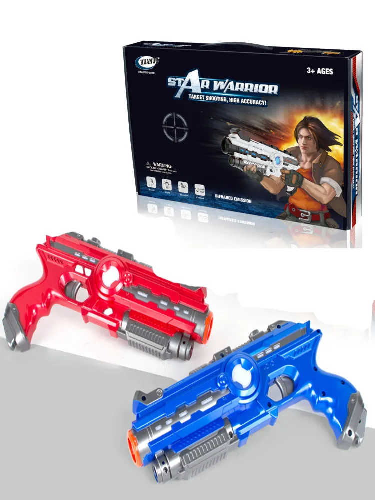 Инфракрасный лазерный тег игровой набор из 2 синих красных инфракрасных лазерных пушек для помещений и активного отдыха игрушечный пистолет для детей