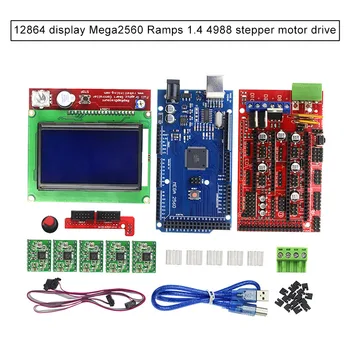

New Hot 3D Printer Kits LCD 12864 Ramps 1.4 Mega2560 A4988 Driver