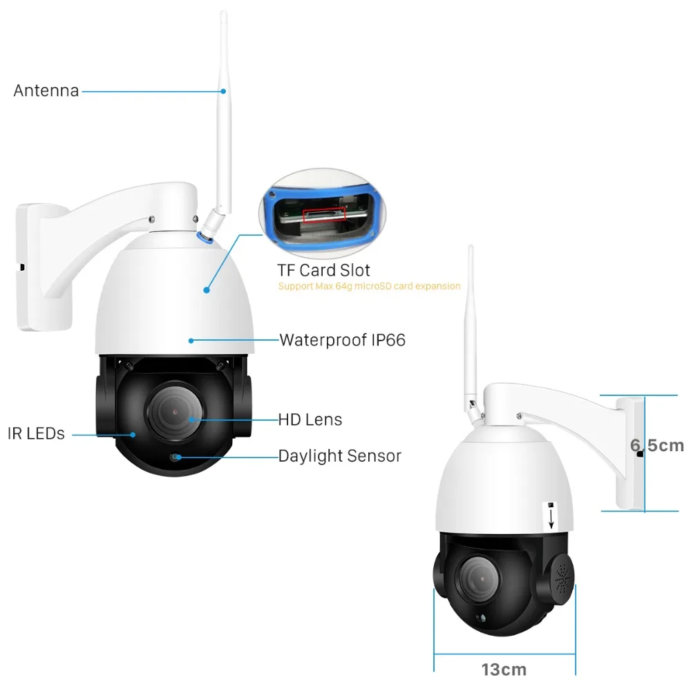 BESDER Wifi Открытый 30X зум скорость купольная камера 1080 P PTZ Автофокус безопасности IP