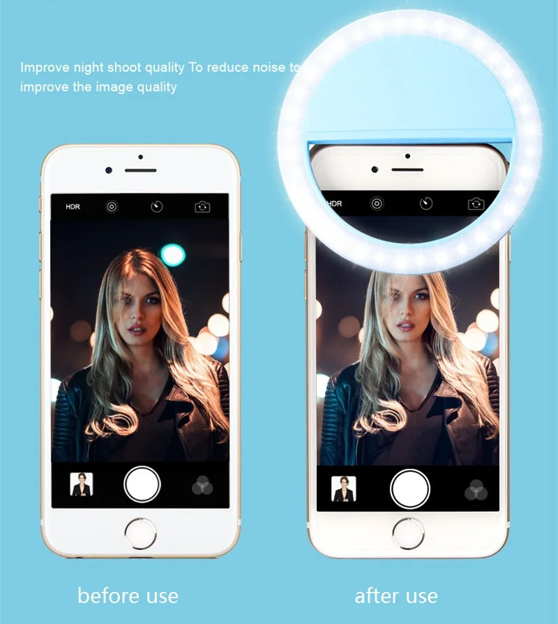 Портативный светодиодный светодиодной вспышкой заполняющий свет селфи светящаяся лампа телефон кольцо камера фотографии для iPhone 6 6 S 7 8 Plus X Xiaomi huawei