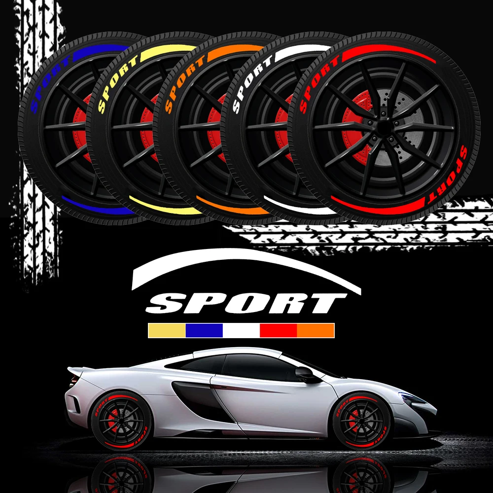 

Fashion Car Styling SPORT Car Wheel Stickers Tire SPORT Logo Sticker Letter Custom emblems for Toyota Highlander BMW HONDA VW