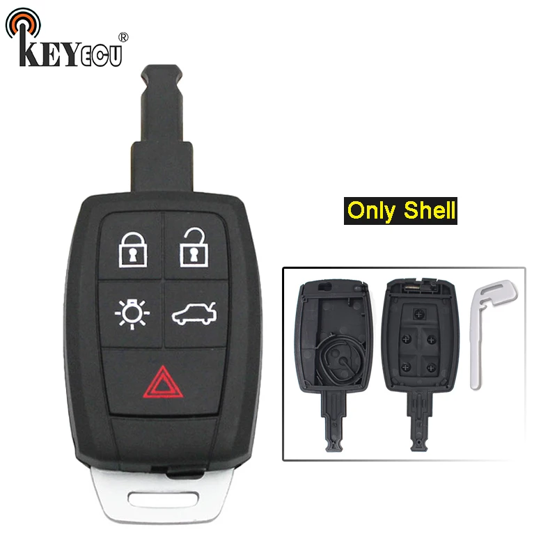 

KEYECU 10x for for Volvo C30 C70 V50 S40 Replacement 4+1 5 Button Remote Car Key Shell Case Fob FCC ID: KR55WK49259