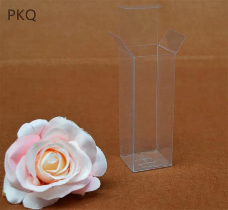 

30pcs/lot Transparent Plastic Long Boxes PVC Box Rectangle Clear Gift Display Box Cosmetic Lipstick Crafts Packaging Box 12Sizes