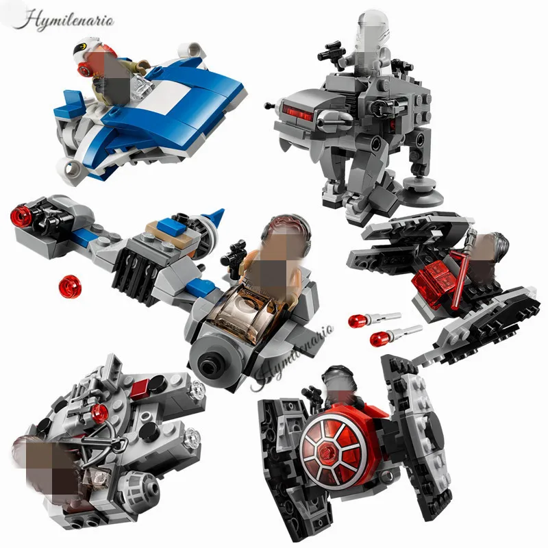 

Star Wars Spaceship Microfighters Bricks Millennium Falcon X Wing Fighter Building Blocks Toys Compatible with Lego Warships