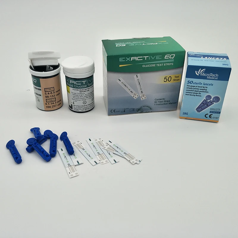 Hot Sale EQ Blood Glucose Meters Monitor Diabetics Test glycuresis Monitor 50 strips+50 Needles&Lancet+Blood Sampling Pen-3