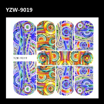 WUF 1 Sheet Full Wraps Nail Tattoo Tribal Geo Pattern Water Transfer Sticker Decal For Nails Art Tattoo DIY Manicure Tool