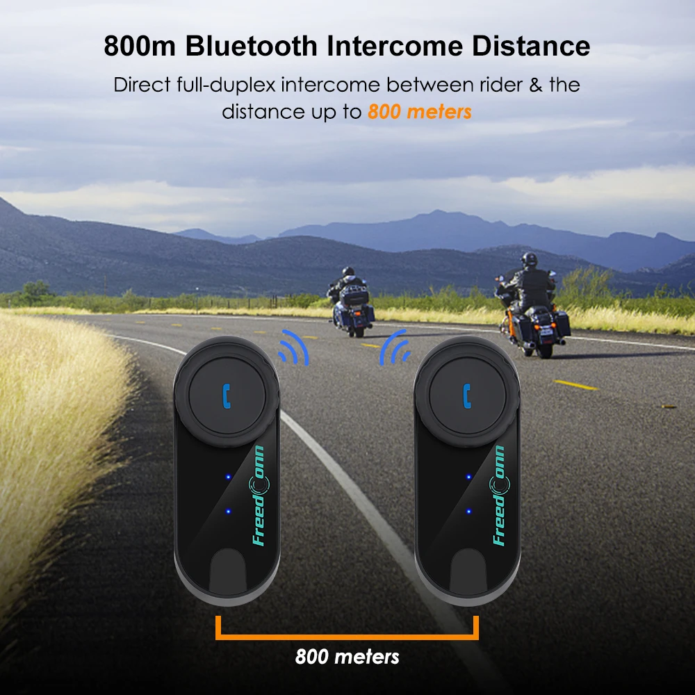 Bluetooth Интерком FreedConn для мотоцикла дальность 800 м FM радио ЖК экран|Наушники шлемов|