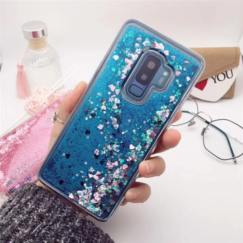 Жидкий чехол для Samsung Galaxy A6 A8 Plus 2018 S8 S9 S6 S7 Edge J5 J7 J3 A3 A5 A7 2017 блестящий силиконовый из