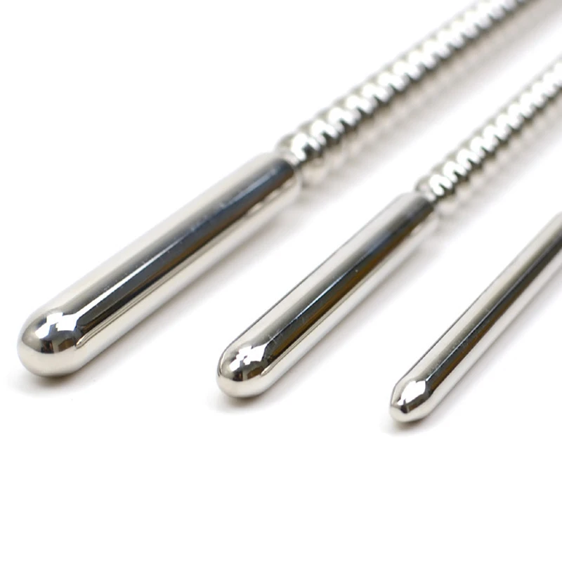 6mm/8mm/10mm Beads Penis Plug Urethral Sounds Dilator Metal Stainless Steel Urethra Beaded Insert Rods Sounding Sex Toys For Men