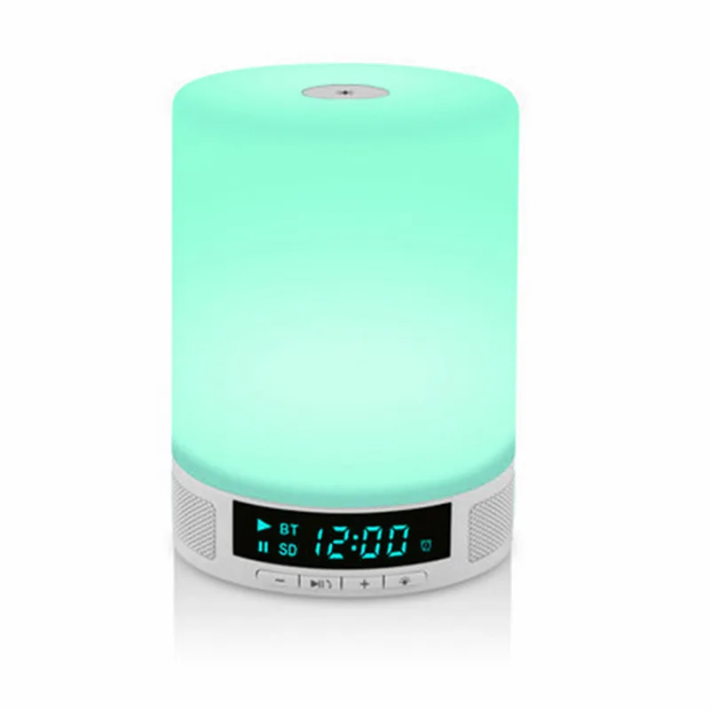 

Wireless Bluetooth Speaker Music Sound Box With Alarm Clock Function Touch LED Table Lamp Support Hands-free Call TF Card Slot