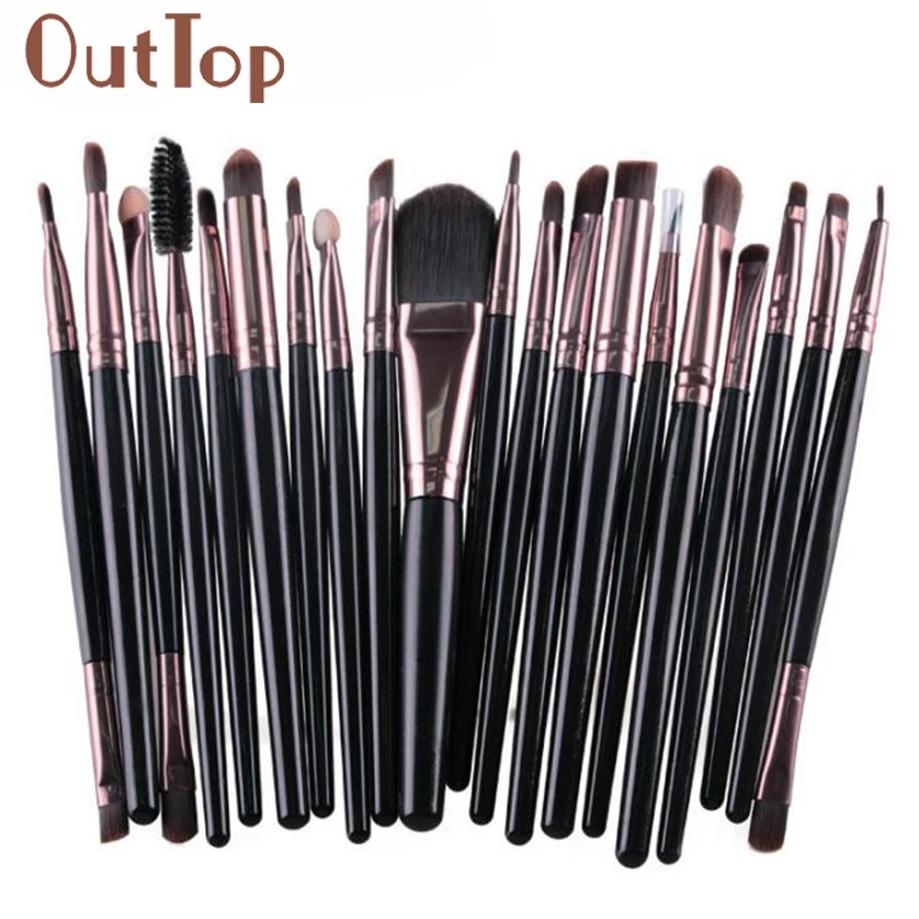 

20pcs Makeup Brushes Set cosmetic tools Make-up Toiletry Kit Wool Make Up Brush Set wood handle women brush Freeshipping F6.11