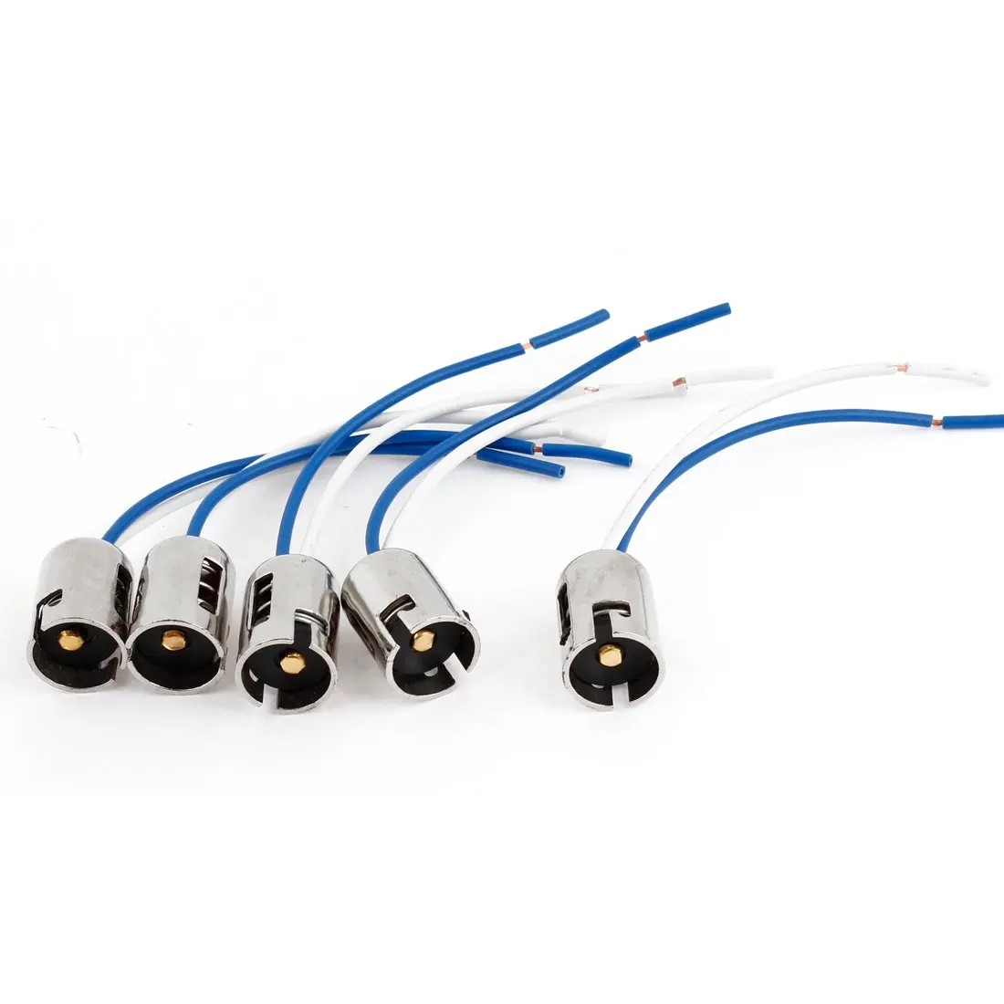 5 Pcs 1156 Metal Plastic Housing Turn Tail Wired Light Socket for Car