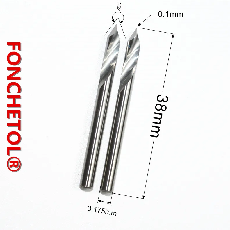 

3.175mm*60degrees*0.1mm-1pcs 2pcs 5pcs 10pcs,1 flute spiral engraving router bit,taper milling cutter,aluminum copper wood tool