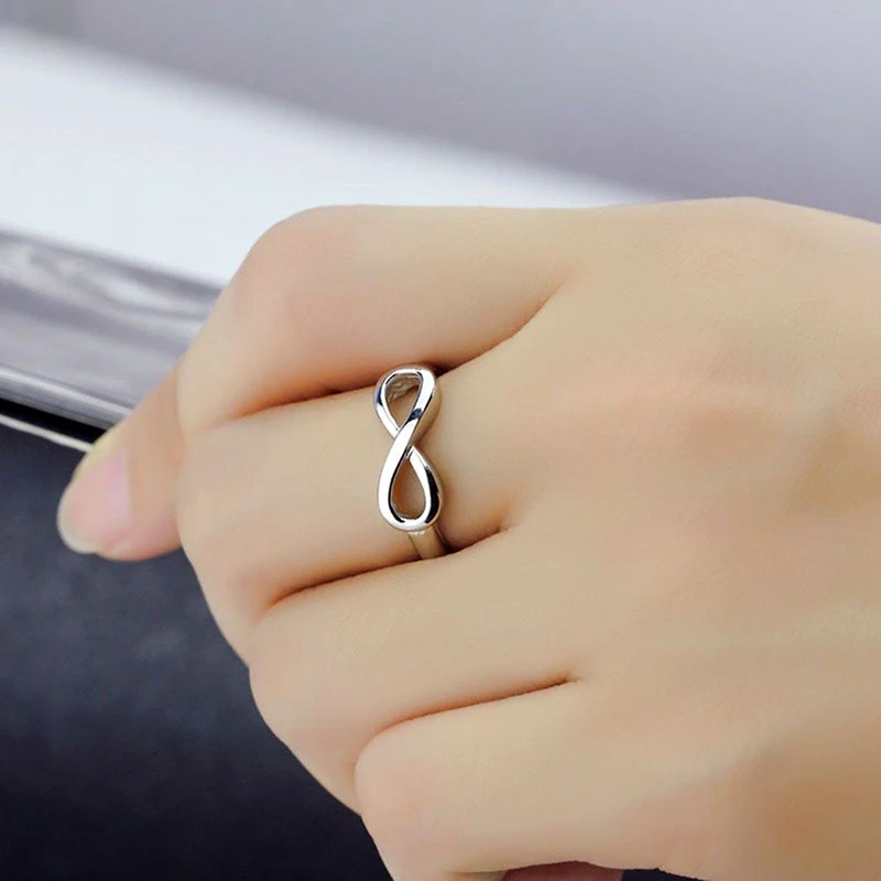 Cuteeco серебряное кольцо бесконечность Вечность шармы лучший друг подарок