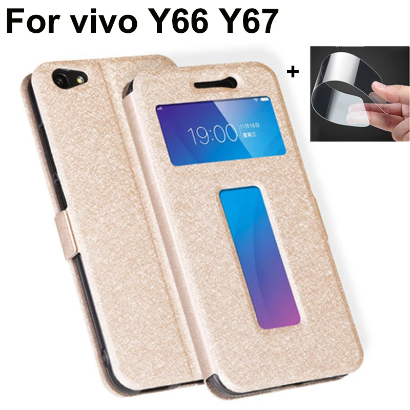 Чехол с открытым окошком для vivo Y66 Y66L Y66i 5 дюйма роскошный флип-чехол из