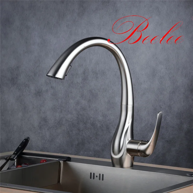Beelee Kitchen Faucet Europe Style Single Handle Faucet Minimalism Deck Mounted Nickle/chrome Faucet Water Mixer Tap Beelee Kitchen Faucet Europe Style Single Handle Faucet Minimalism Deck Mounted Nickle/chrome Faucet Water Mixer Tap