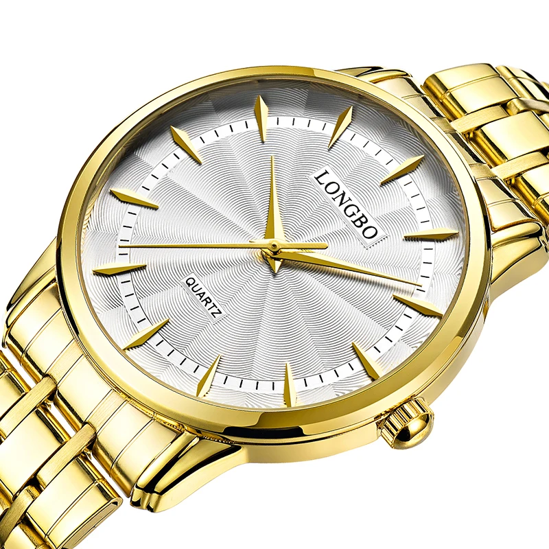 LONGBO кварцевые часы для влюбленных, парные аналоговые часы, кожаные Наручные часы, модные повседневные часы, мужские часы 80271