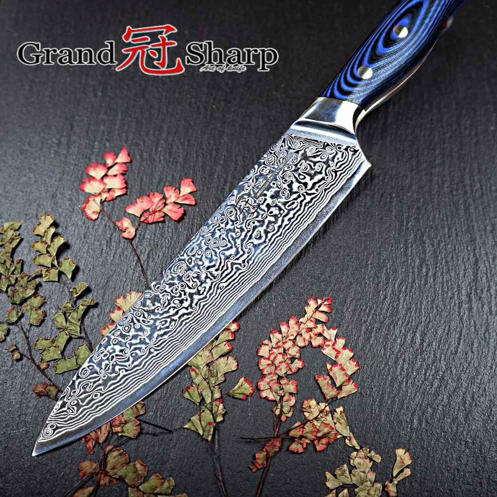  GRANDSHARP 67 Layers Japanese Damascus Knife Damascus Chef Knife 8 Inch VG-10 Steel Damascus Kitche - 32815757285