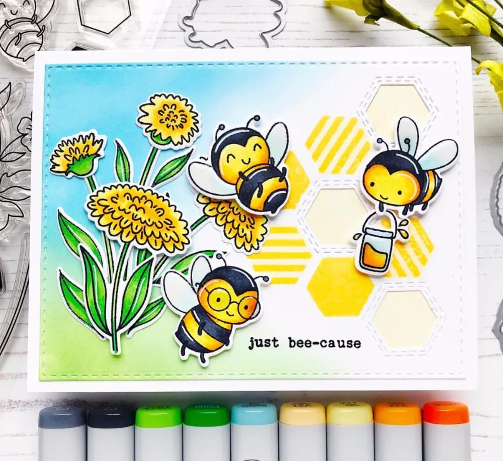 TPP A happy little bee прозрачные резиновые штампы/Детские штампы и для