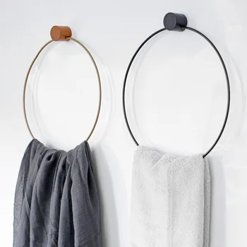 

Wall Hanging Towel Hanging Ring 25CM Metal Brass Hanging Ring Simple Bathroom Decoration Gadget Storage Towel