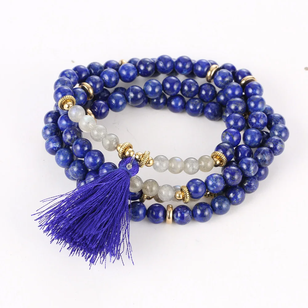 

New original 108 mala buddha bracelets and necklaces natural Lazuli with moonstone yoga Bracelet for women Drop shipping