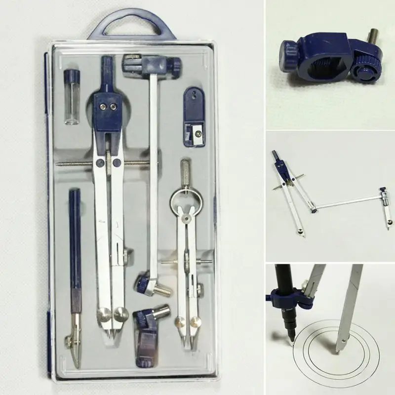 High quality Alloy Drawing Drafting Spring Compass Set Technical Precision School Trimmability