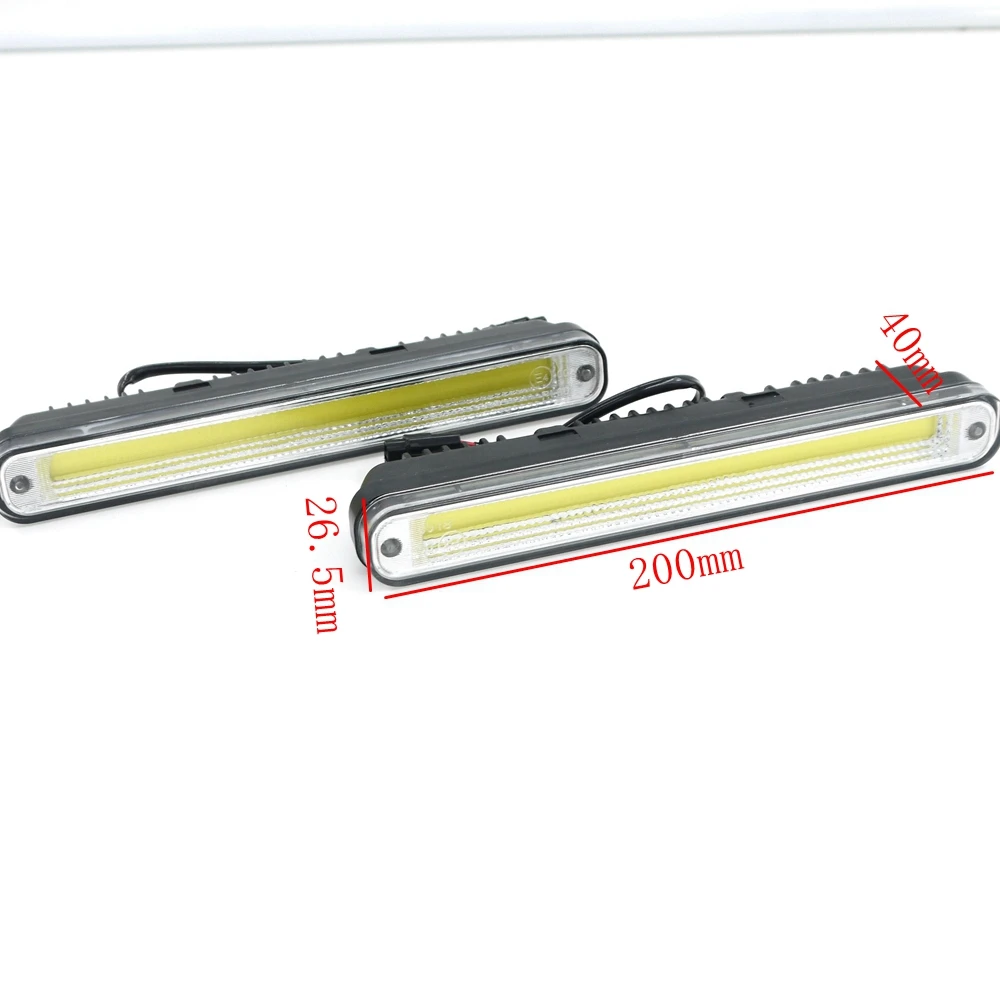Eonstime 2 шт. 20 см COB светодиодный автомобильный дневной ходовой светильник DRL супер белый Предупреждение льный Кронштейн 12 В/24 В E4