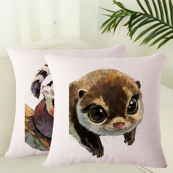 

2017 Roman Cotton Linen Chair Seat Waist Square Decorative Cartoon Animal Pattern Pillowcase Home Cushion Living 45*45cm