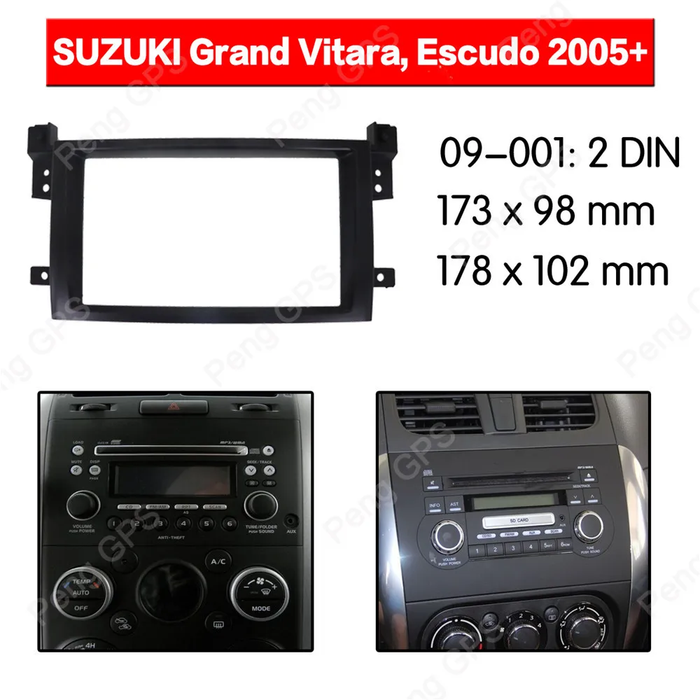 

2 din Car Radio stereo Fitting installation fascia For SUZUKI Grand Vitara Escudo 2005+ Stereo Frame Fascias Panel Facia DVD CD