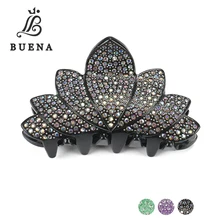 Акриловый в форме цветка, заколка для волос, роскошные стразы, заколки для волос, AB Кристалл, заколка для волос для женщин AA141