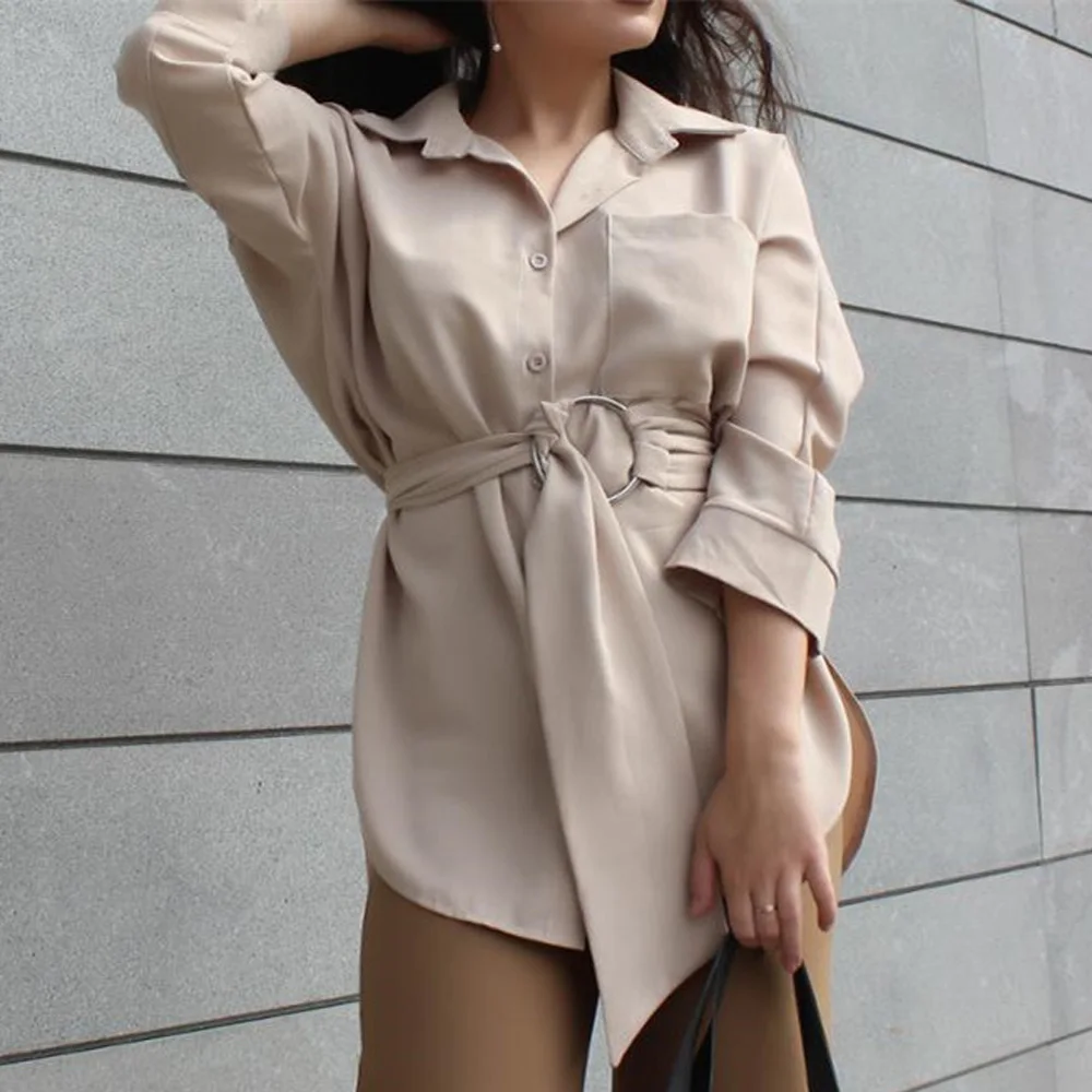 women-long-blouses-2019-autumn-spring-casual-buttons-ladies-elegant-lace-up-fitted-waist-retro-tops-shirt-tunic