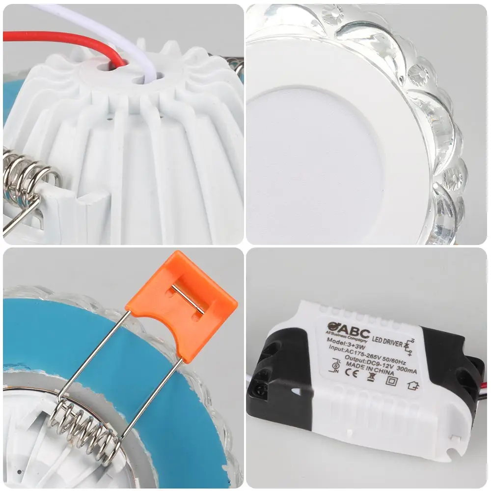  Modern LED Crystal Recessed Ceiling Light 5W Circular Mini down Lamp 85-220V Luminarias 3 Modes Lig - 33003803235